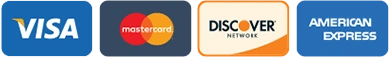 Visa, Mastercard, American Express and Discover accepted at the seller&rsquo;s checkout