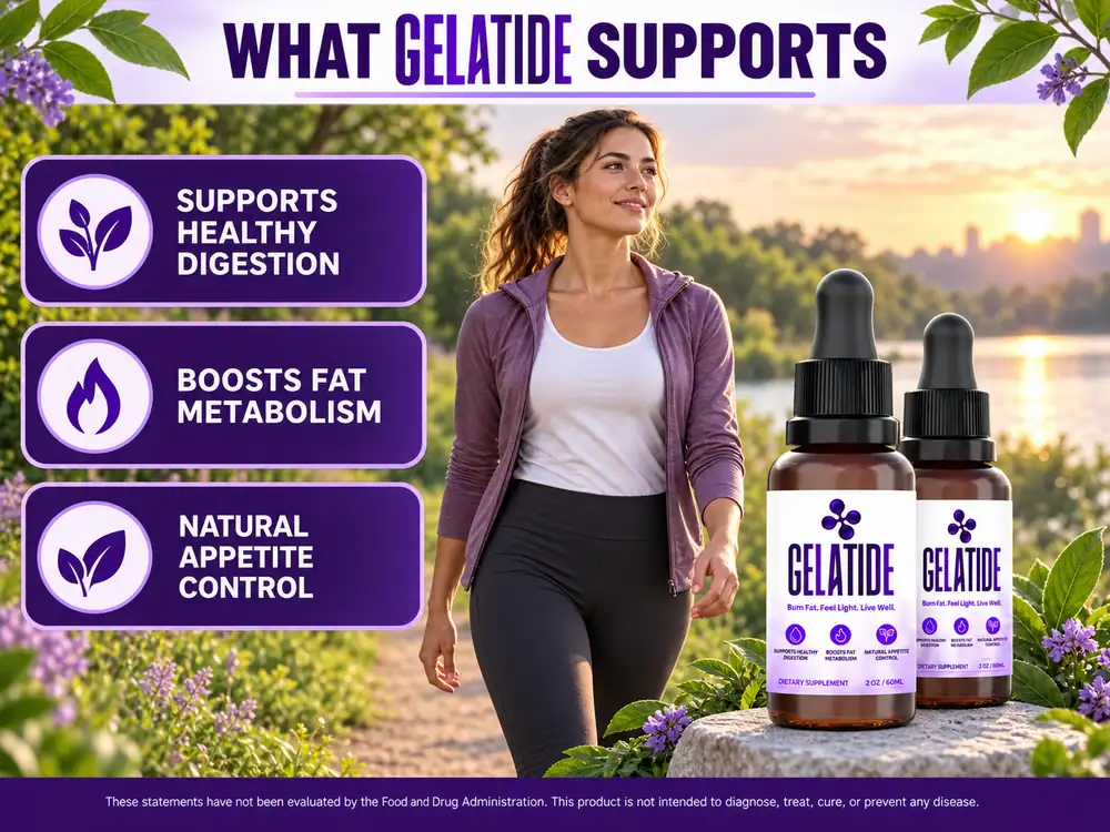The seller's What Gelatide Supports panel, showing the three label support lines
